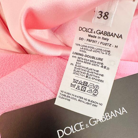 $1,250 Dolce & Gabbana NWT Light Pink Designer Dress Size Italian 38 / US Small - Picture 12 of 15